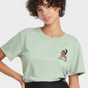 Disney Princess Tiana Graphic T Shirt Women's Size‎ XXL Aqua Gray Short Sleeve